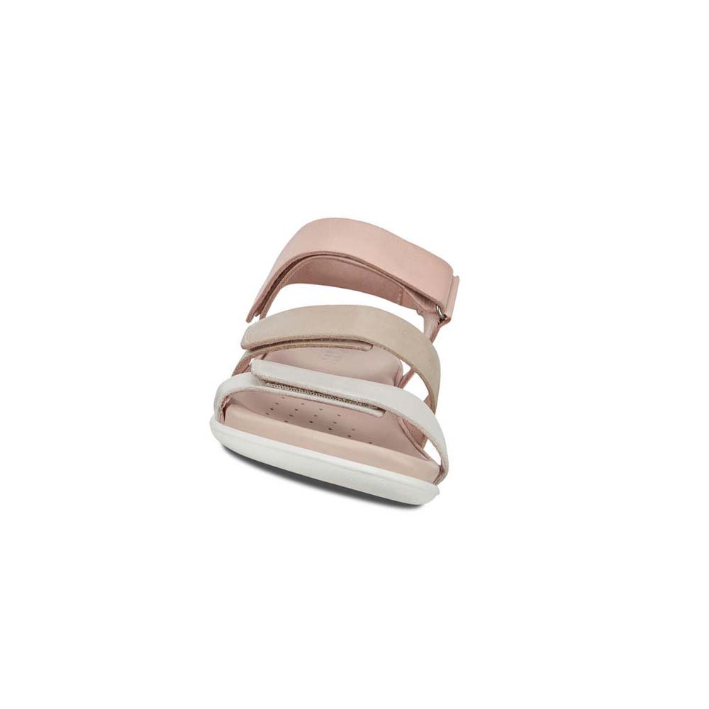 Women's Ecco Flash Flat Sandals Grey White / Rose | USA 177KOR